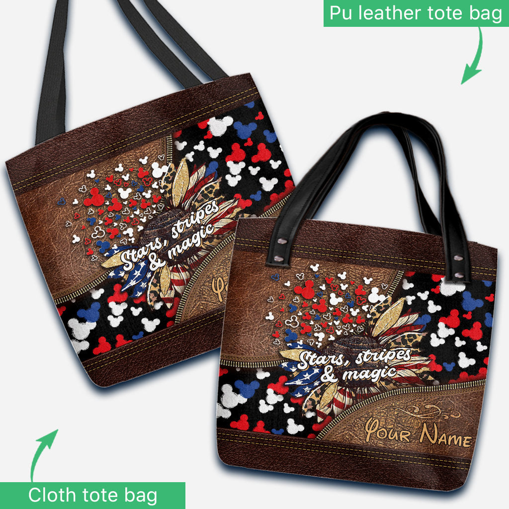 Stars Stripes And Magic - Personalized Independence Day Mouse Tote Bag