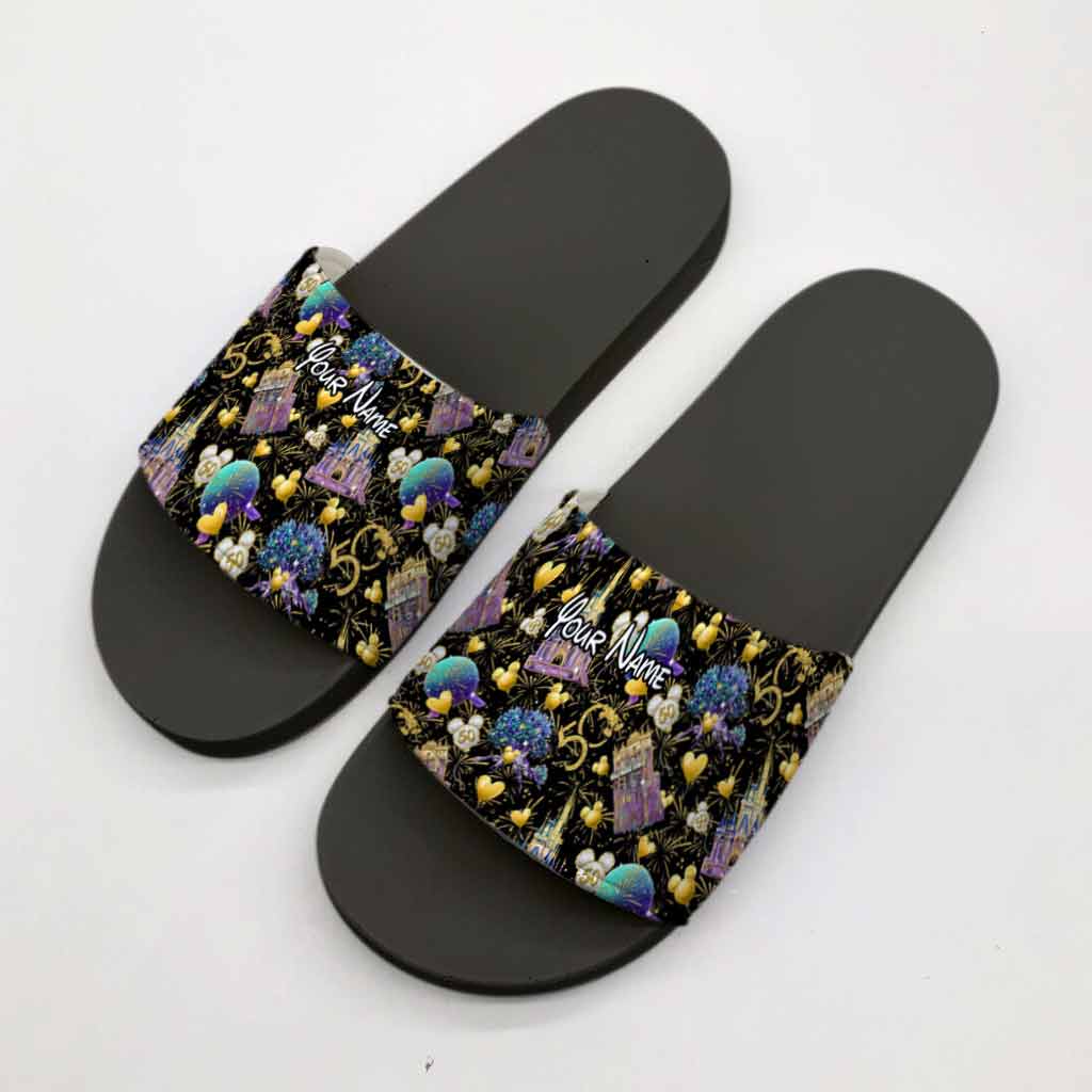 50 Years Of Magic - Personalized Mouse Slide Sandals