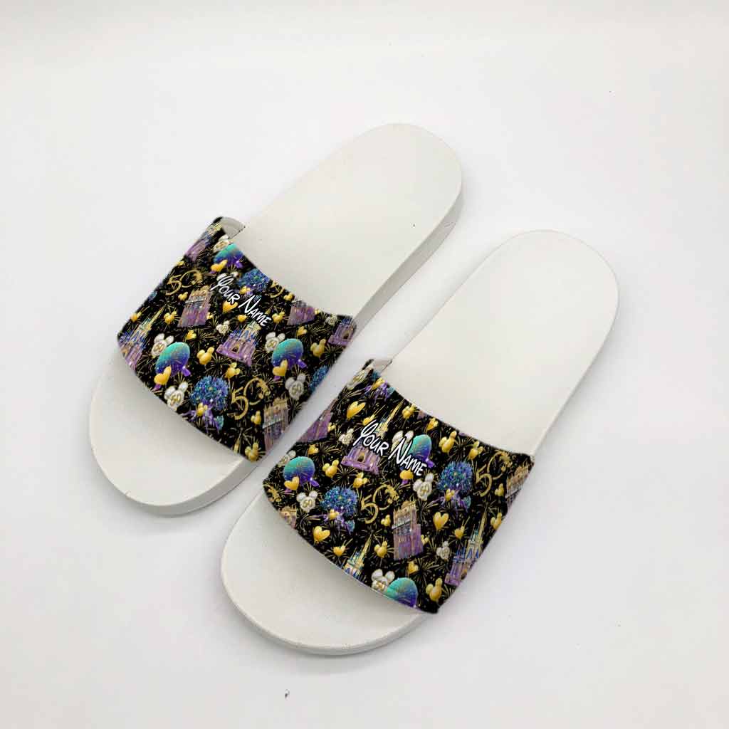50 Years Of Magic - Personalized Mouse Slide Sandals