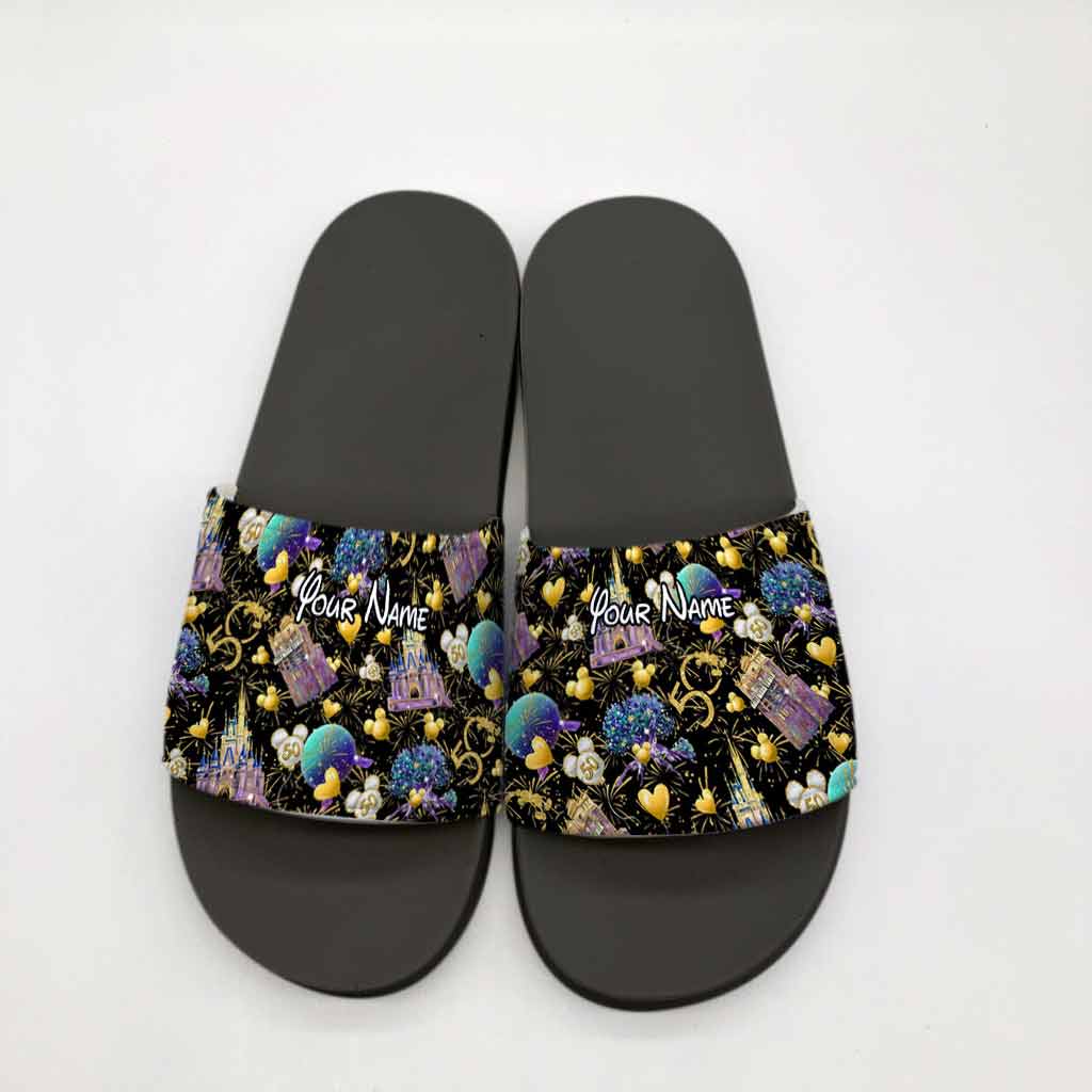 50 Years Of Magic - Personalized Mouse Slide Sandals