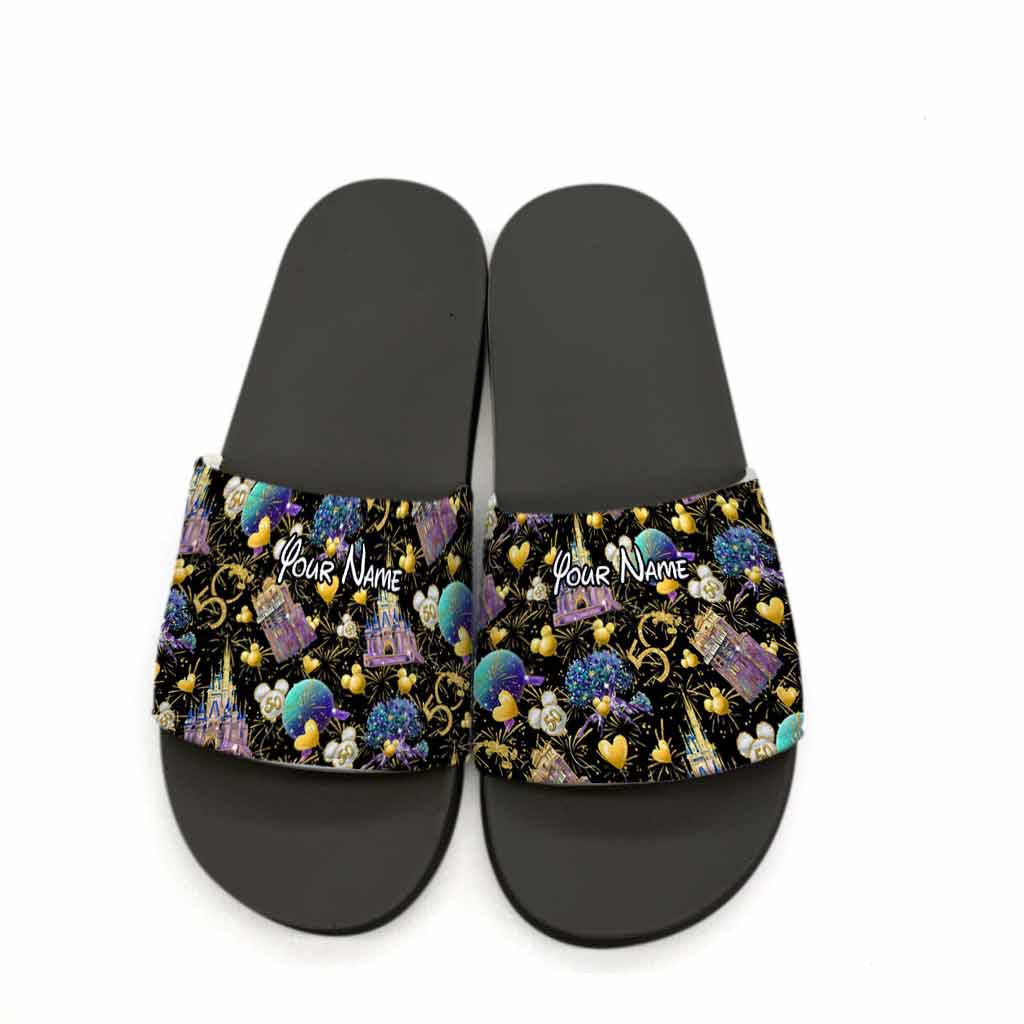 50 Years Of Magic - Personalized Mouse Slide Sandals