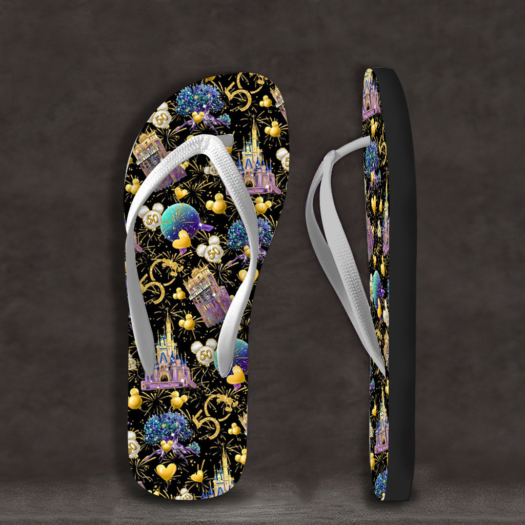 50 Years Of Magic - Personalized Mouse Flip Flops
