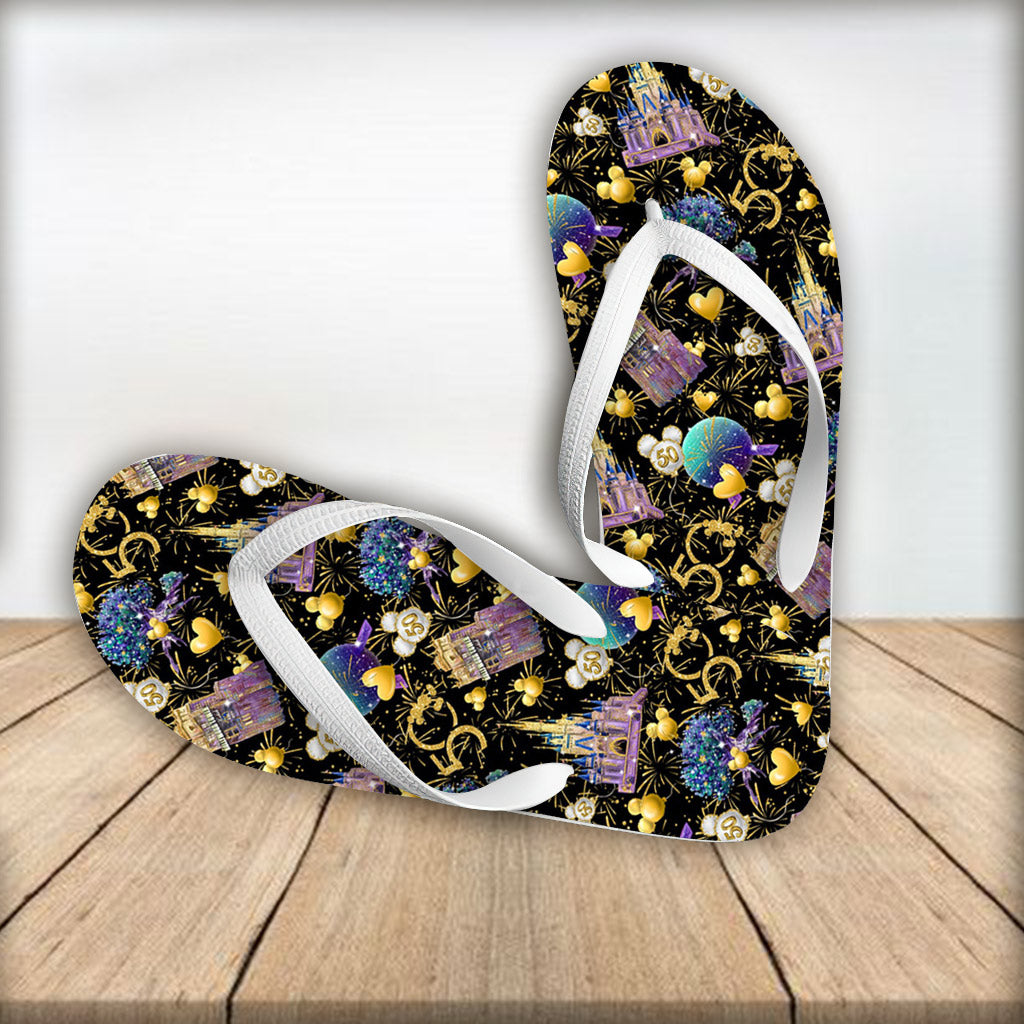 50 Years Of Magic - Personalized Mouse Flip Flops