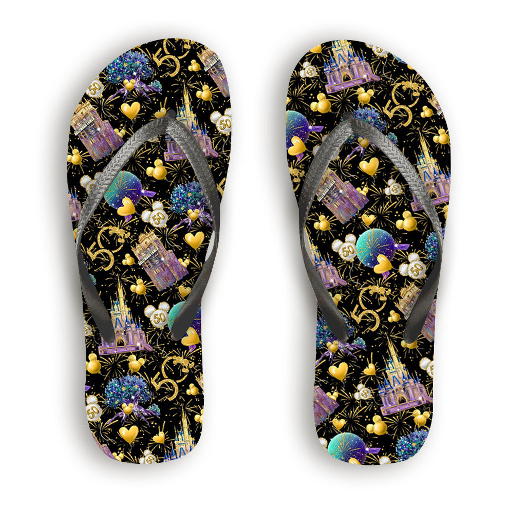 50 Years Of Magic - Personalized Mouse Flip Flops