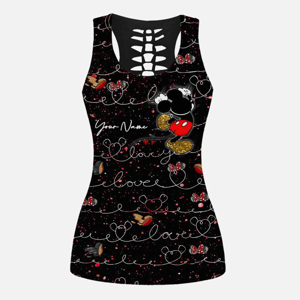 Cute Mouse Ears - Personalized Hollow Tank Top and Leggings