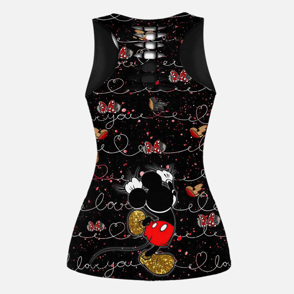 Cute Mouse Ears - Personalized Hollow Tank Top and Leggings