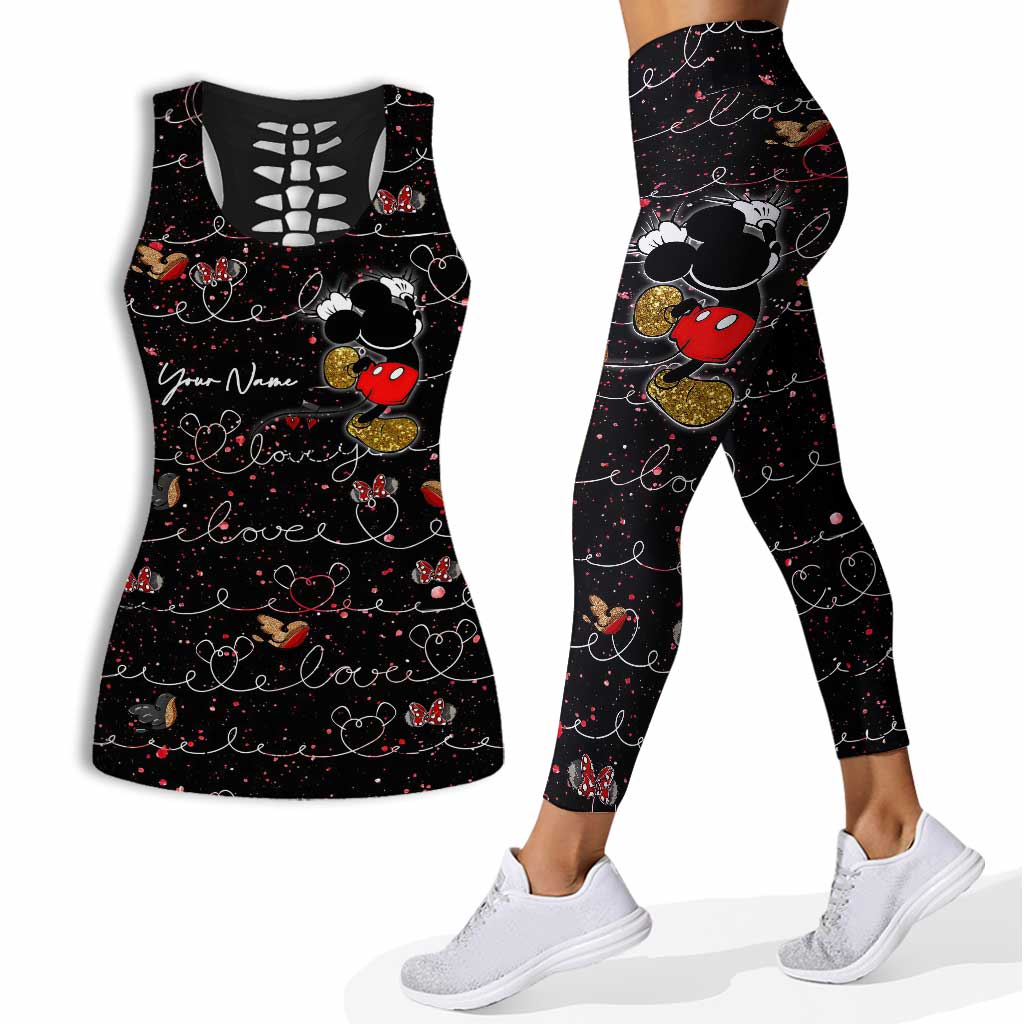 Cute Mouse Ears - Personalized Hollow Tank Top and Leggings