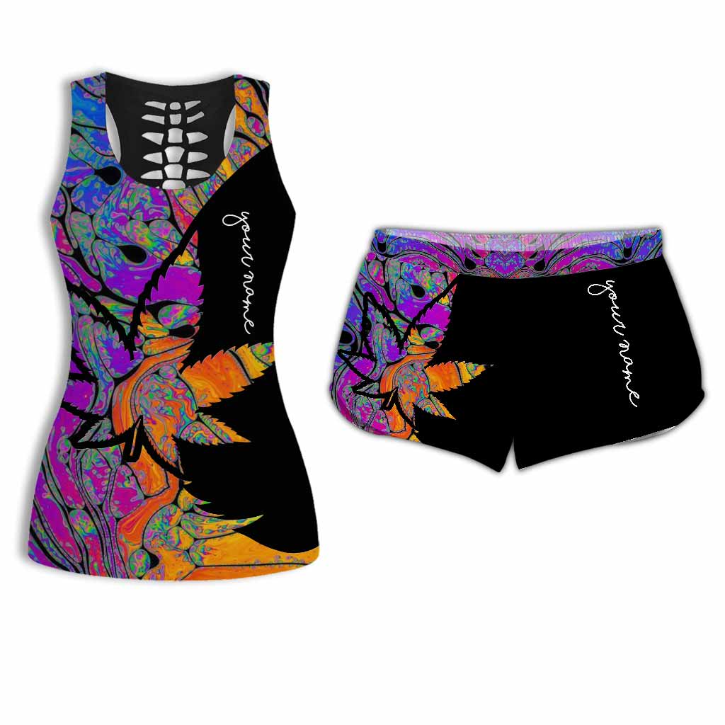 Dopest Ever - Personalized Weed Hollow Tank Top and Women Shorts