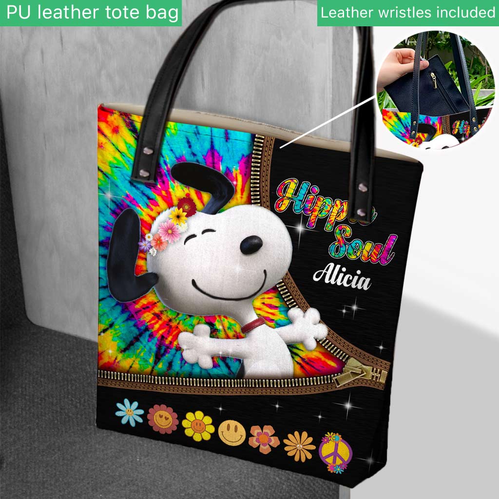 Hippie Soul White Dog - Personalized Hippie Tote Bag