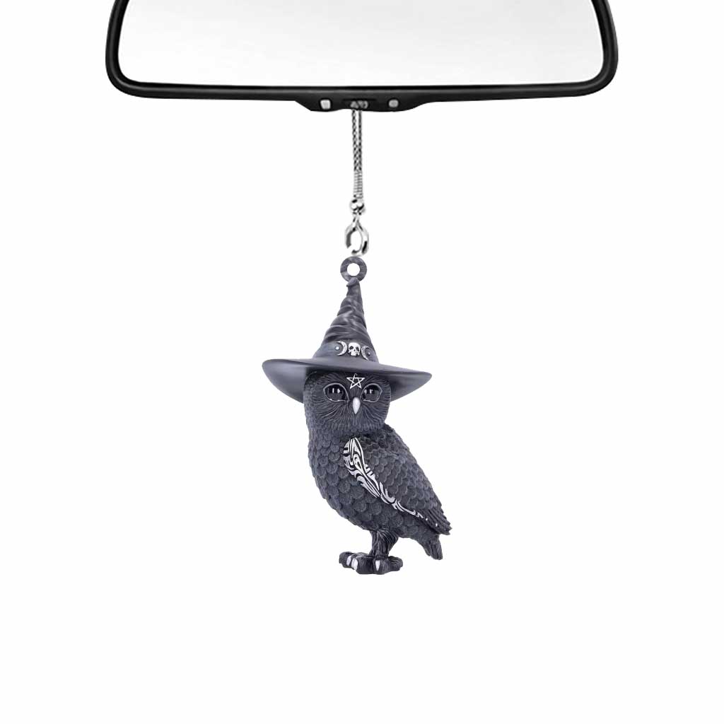 Cult Cuties Black Owl Witch Halloween - Witch Car Ornament (Printed On Both Sides)