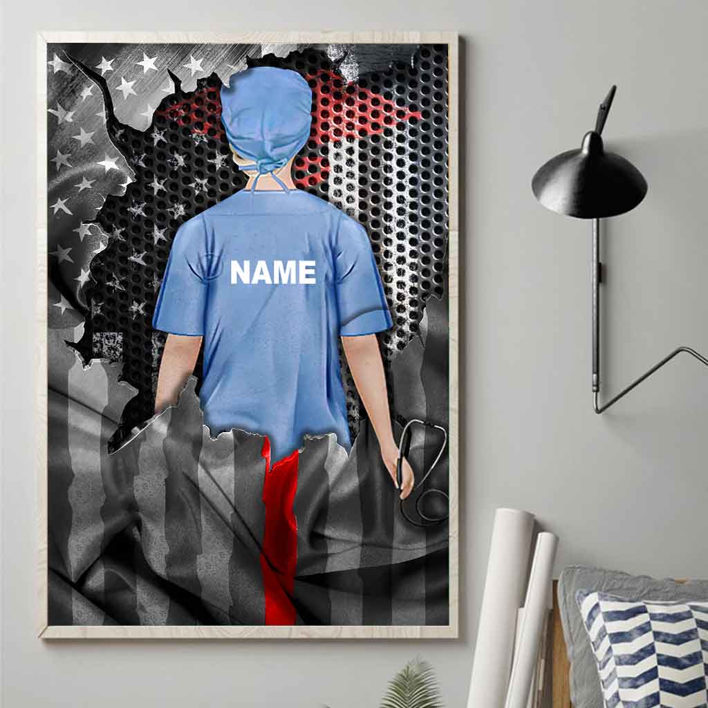 Honors Nurse Flag - Personalized Nurse Poster With Pattern Print