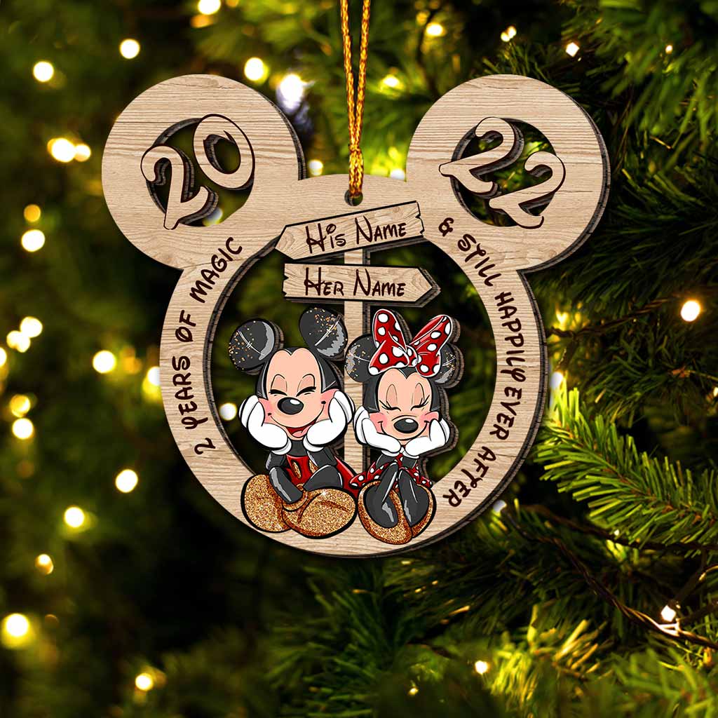 Annoying Each Others For Years And Still Happily Ever After - Personalized Christmas Mouse Ornament (Printed On Both Sides)