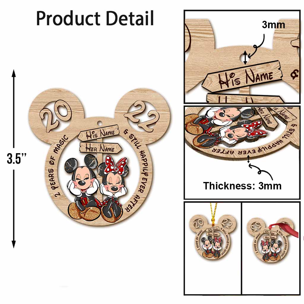 Annoying Each Others For Years And Still Happily Ever After - Personalized Christmas Mouse Ornament (Printed On Both Sides)