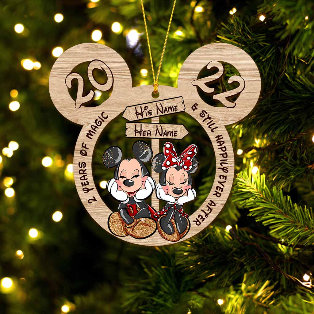Annoying Each Others For Years And Still Happily Ever After - Personalized Christmas Mouse Ornament (Printed On Both Sides)
