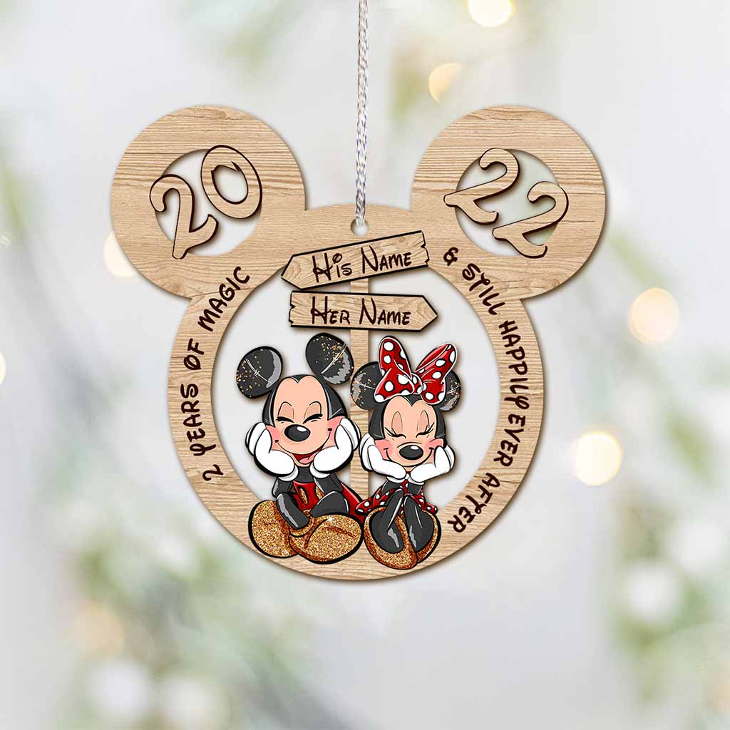 Annoying Each Others For Years And Still Happily Ever After - Personalized Christmas Mouse Ornament (Printed On Both Sides)