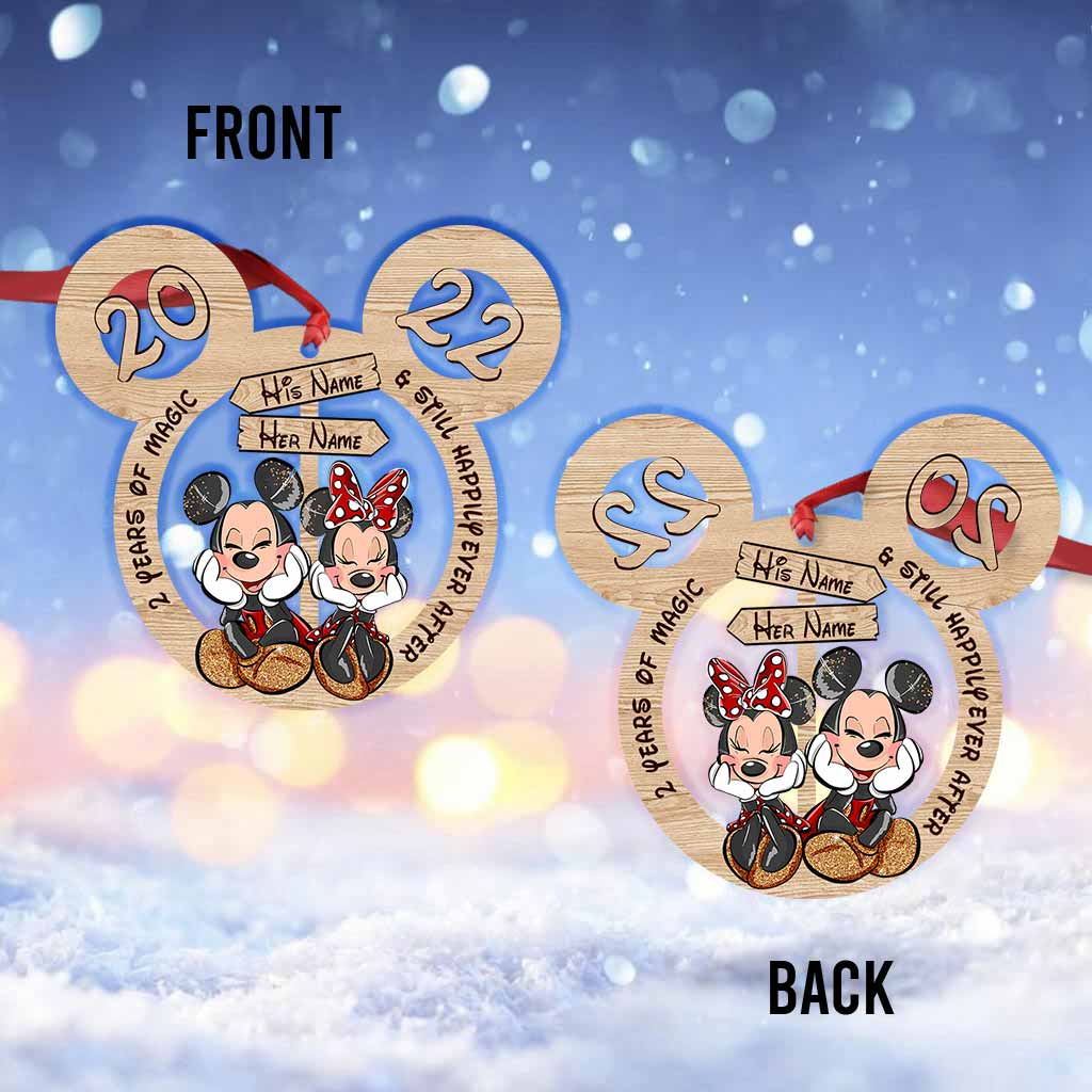 Annoying Each Others For Years And Still Happily Ever After - Personalized Christmas Mouse Ornament (Printed On Both Sides)