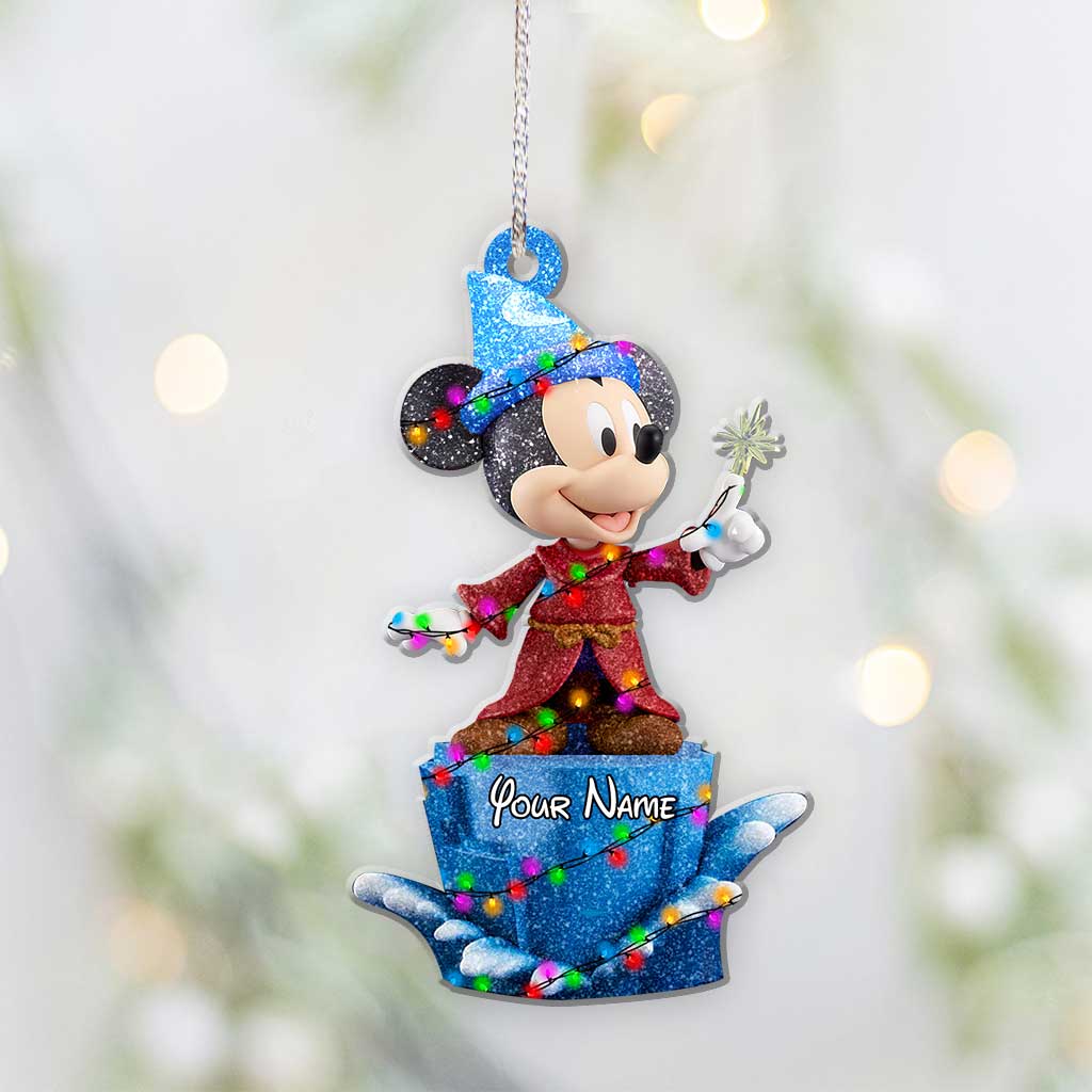The Magician - Personalized Christmas Mouse Ornament (Printed On Both Sides)