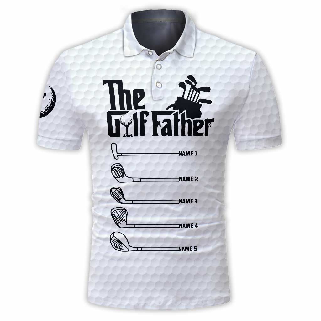 The Golf Father Grandfather - Personalized Father's Day Polo Shirt
