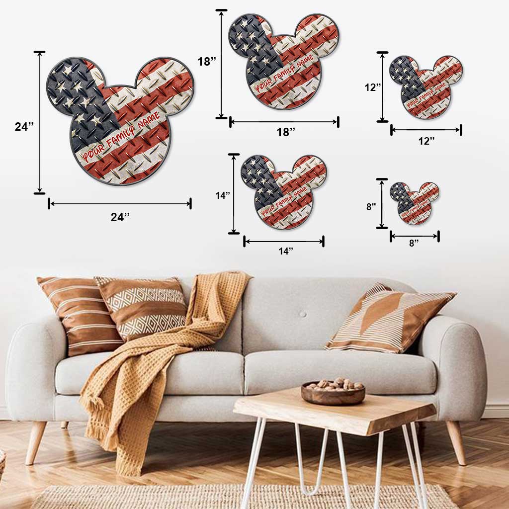 Best Day Ever Red White Blue Mouse Ears - Personalized Independence Day Cut Metal Sign