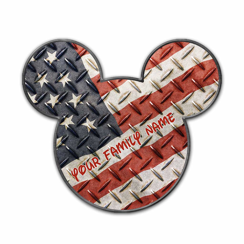 Best Day Ever Red White Blue Mouse Ears - Personalized Independence Day Cut Metal Sign