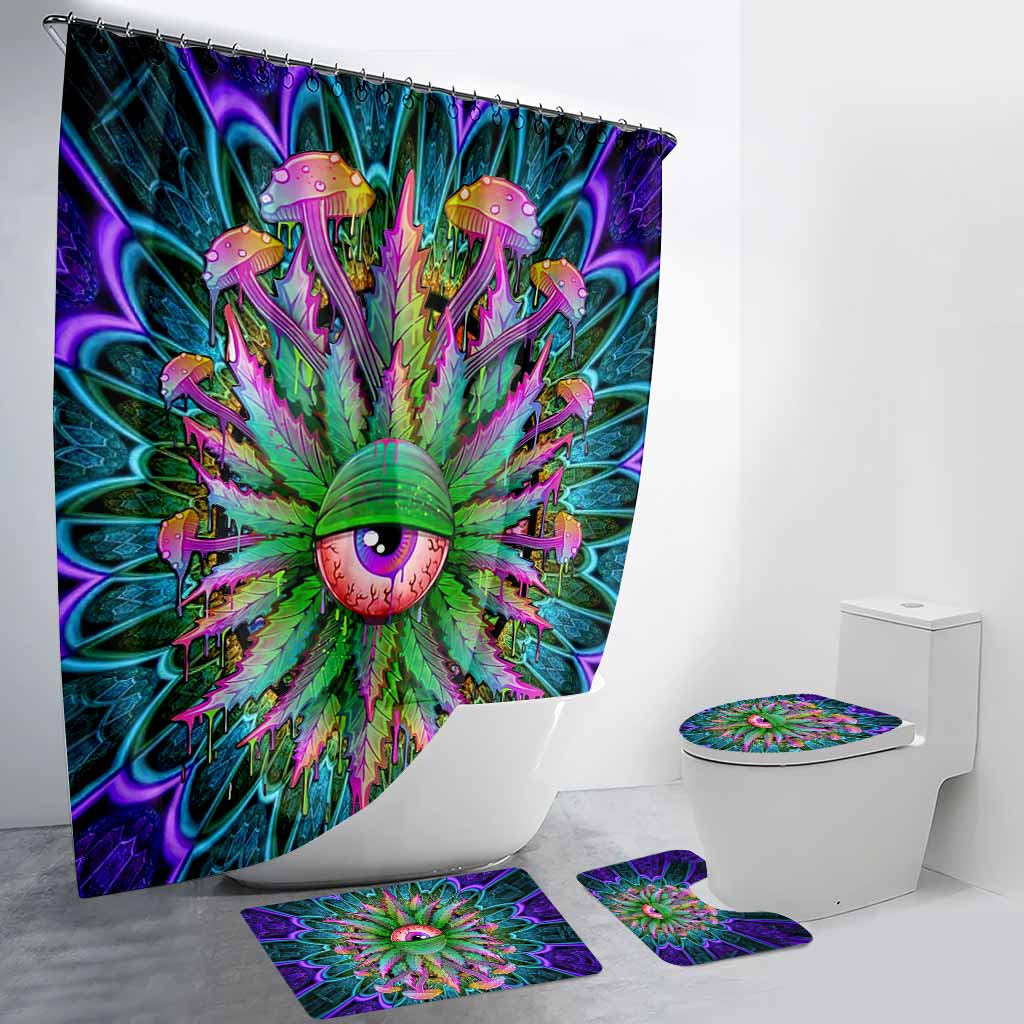 Magic Leaf Magic Eye - Weed Bathroom Curtain & Mats Set