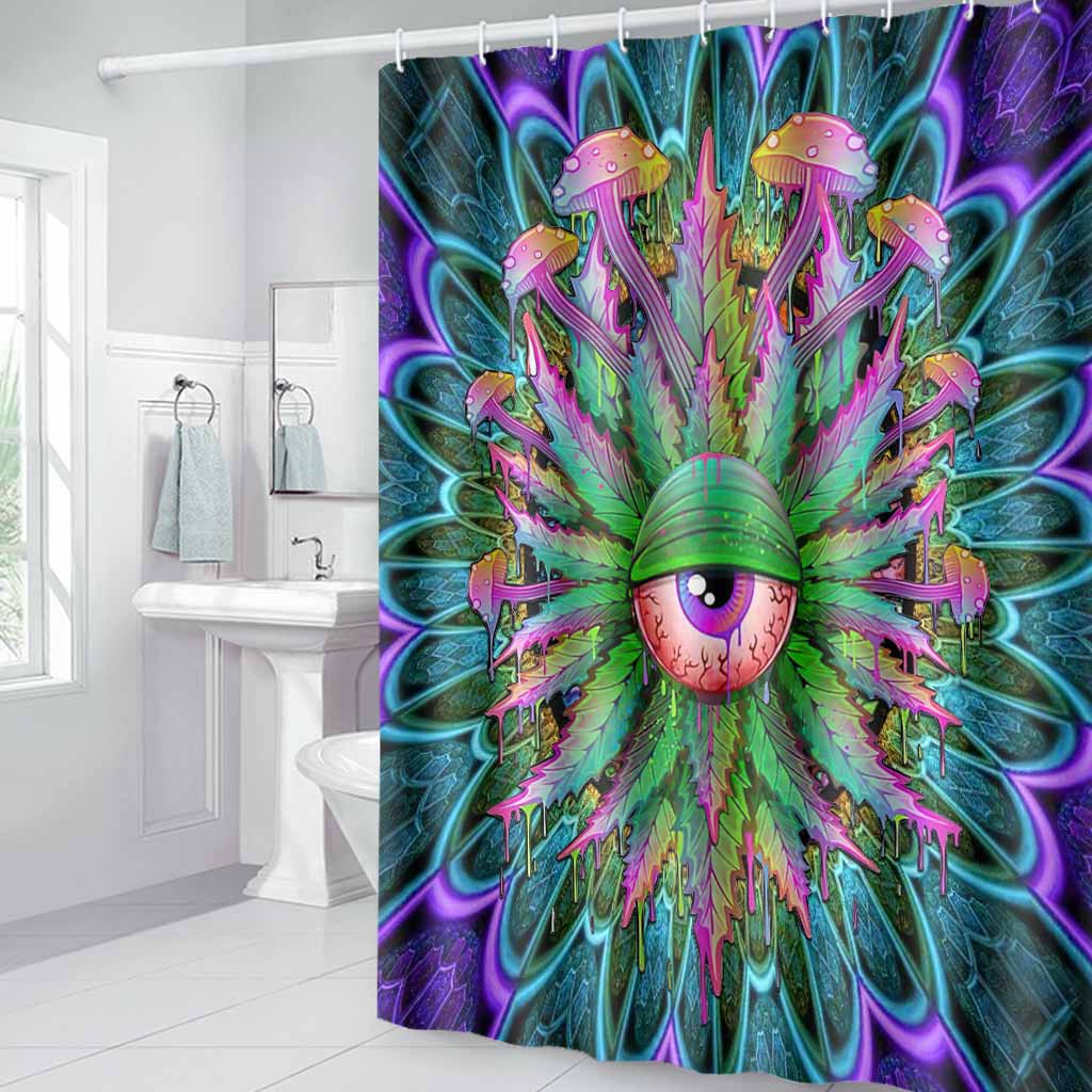 Magic Leaf Magic Eye - Weed Bathroom Curtain & Mats Set