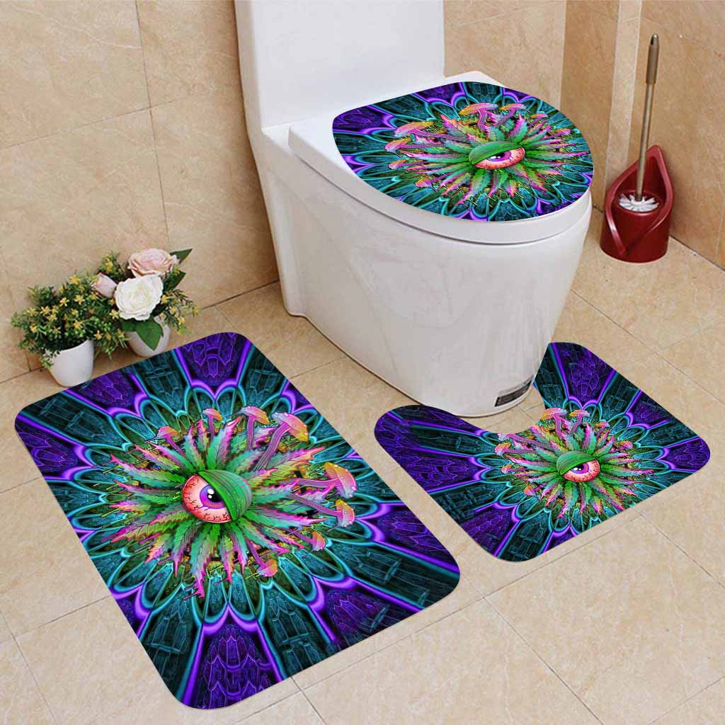 Magic Leaf Magic Eye - Weed Bathroom Curtain & Mats Set