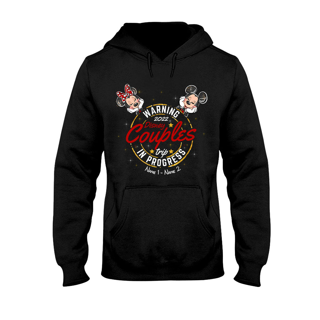 Warning Couple Trip In Progress - Personalized Mouse T-shirt and Hoodie