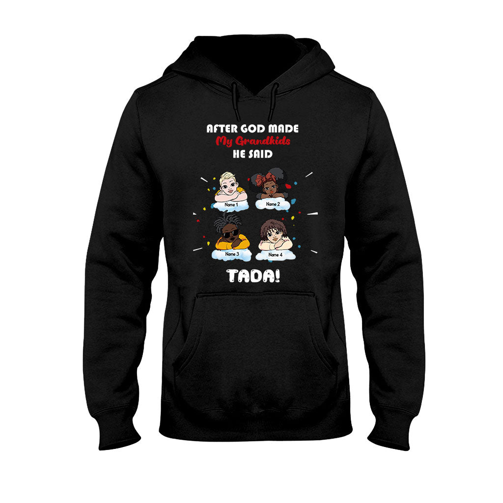 After God Made My Grandkids - Personalized Mother's Day Grandma T-shirt and Hoodie