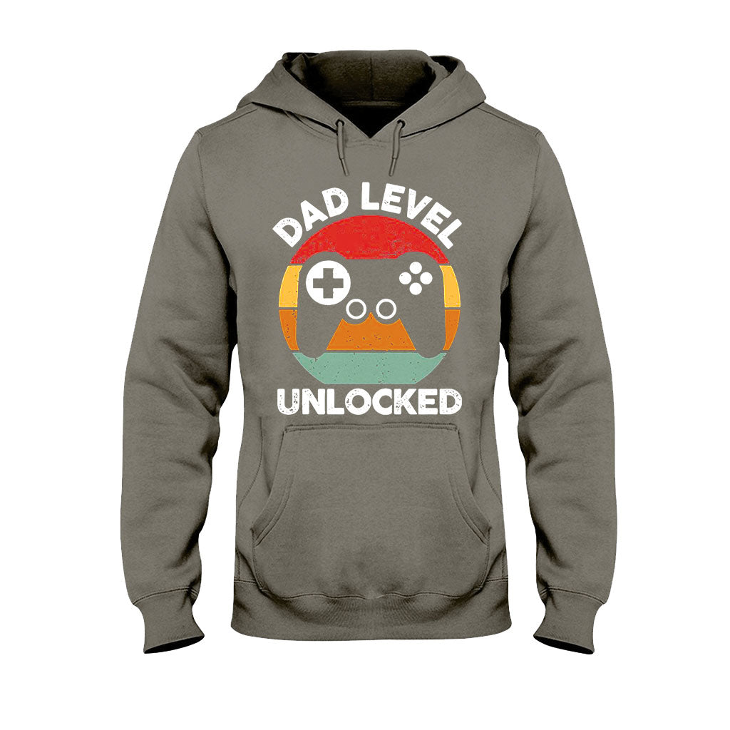 Dad Level Unlocked Funny Gaming - Father T-shirt And Hoodie 092021