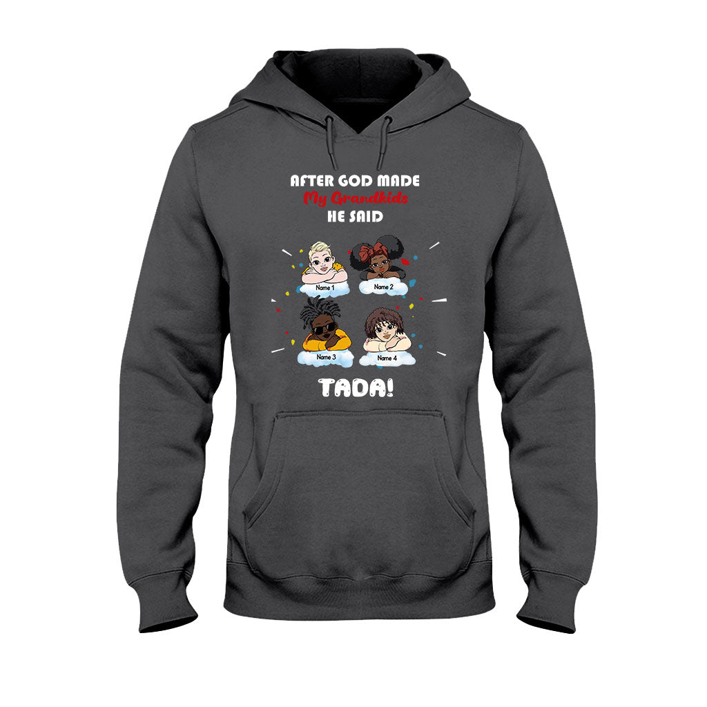 After God Made My Grandkids - Personalized Mother's Day Grandma T-shirt and Hoodie