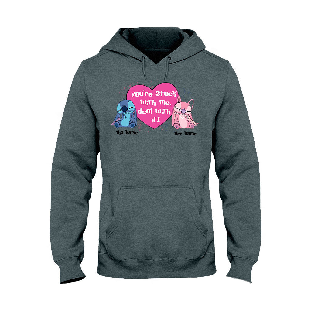 You're Stuck With Me, Deal With It - Personalized Couple Ohana T-shirt and Hoodie