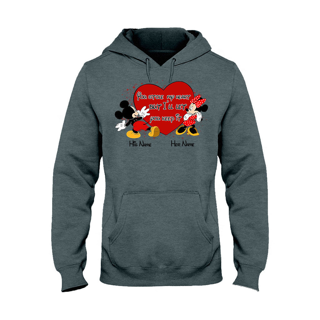 You Stole My Heart But I Will Let You Keep It - Personalized Couple Mouse T-shirt and Hoodie