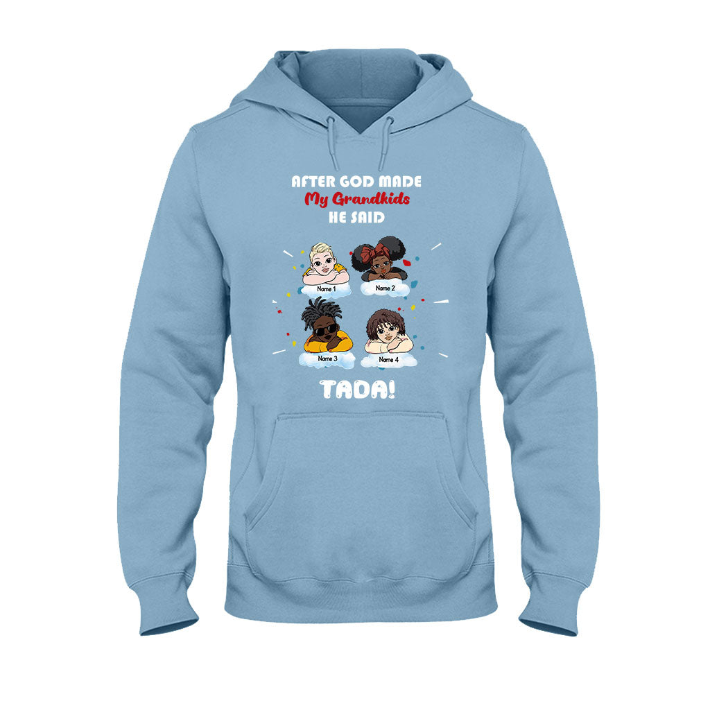 After God Made My Grandkids - Personalized Mother's Day Grandma T-shirt and Hoodie
