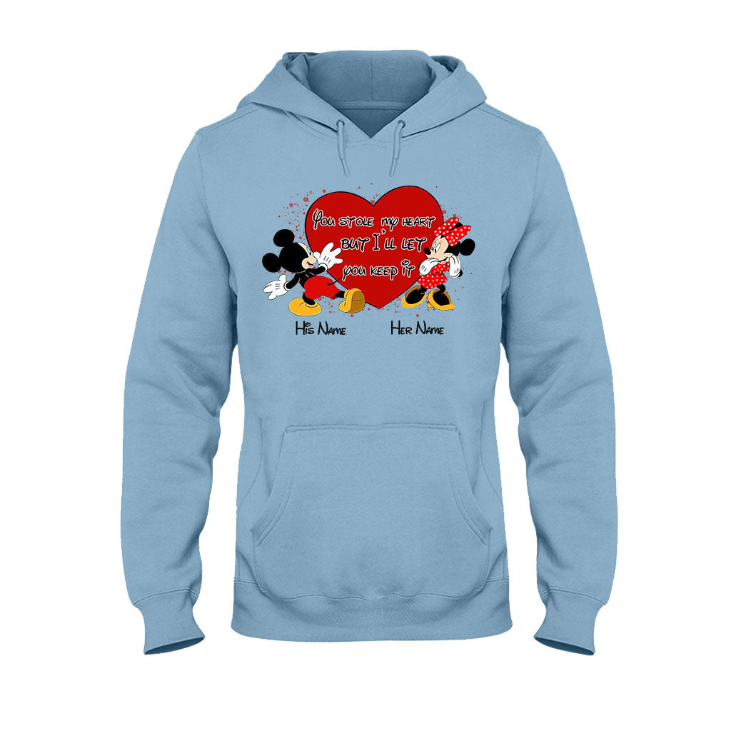 You Stole My Heart But I Will Let You Keep It - Personalized Couple Mouse T-shirt and Hoodie