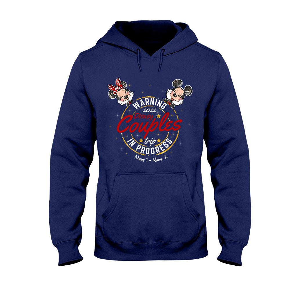 Warning Couple Trip In Progress - Personalized Mouse T-shirt and Hoodie