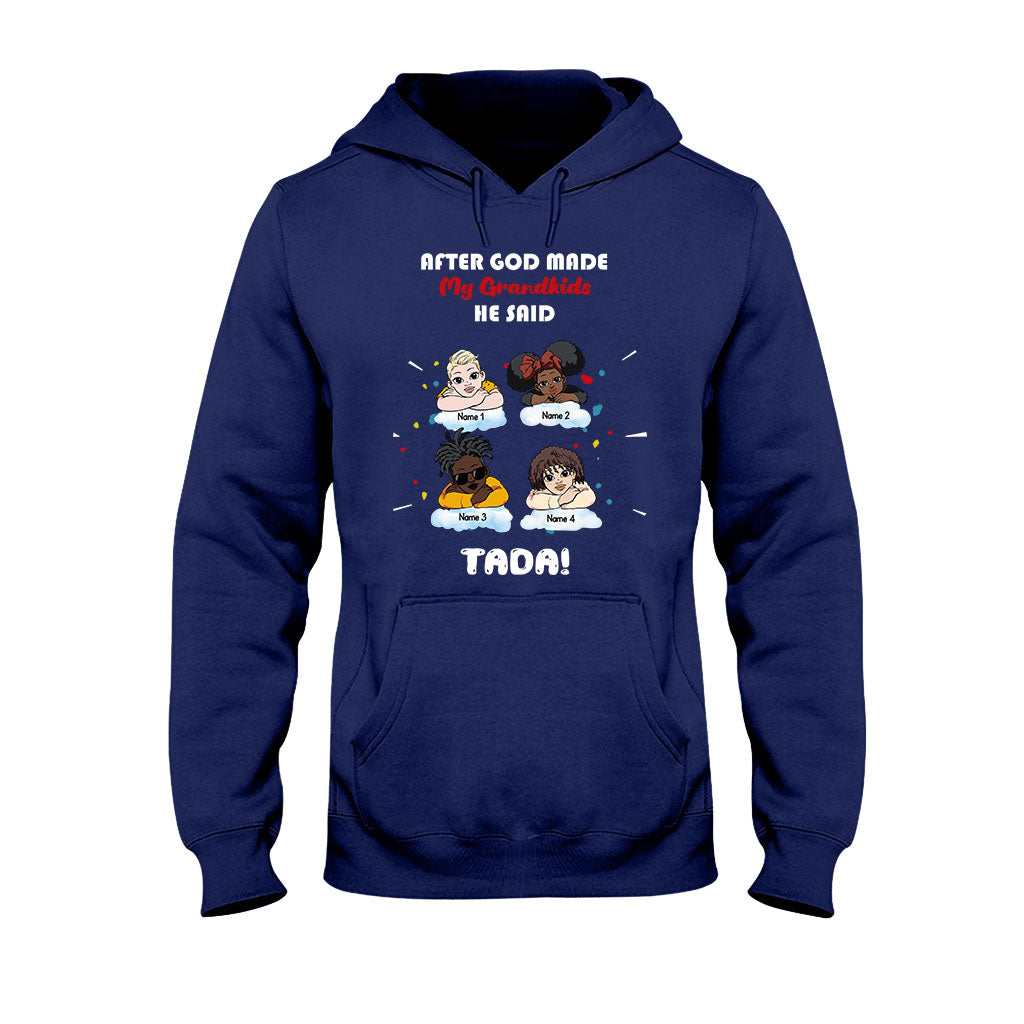 After God Made My Grandkids - Personalized Mother's Day Grandma T-shirt and Hoodie