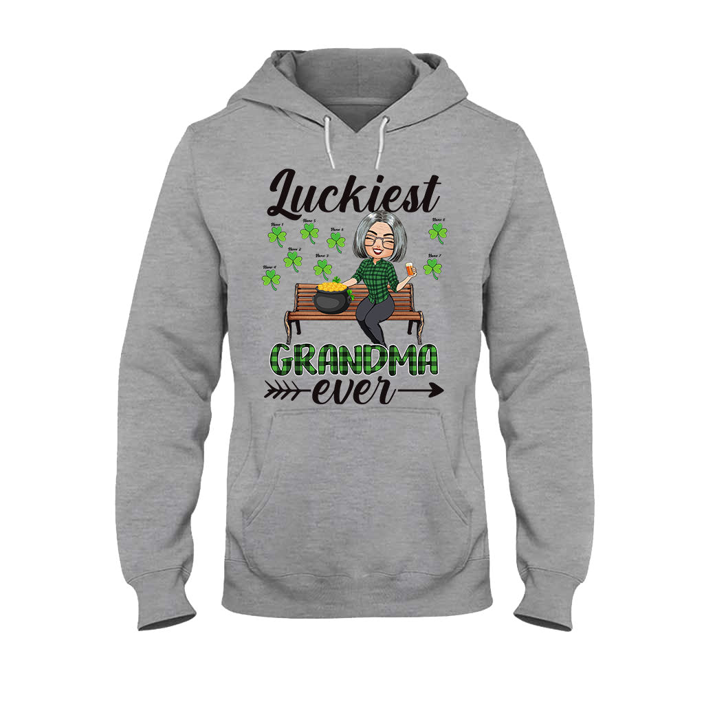 Luckiest Grandma Ever - Personalized St. Patrick's Day Grandma T-shirt and Hoodie