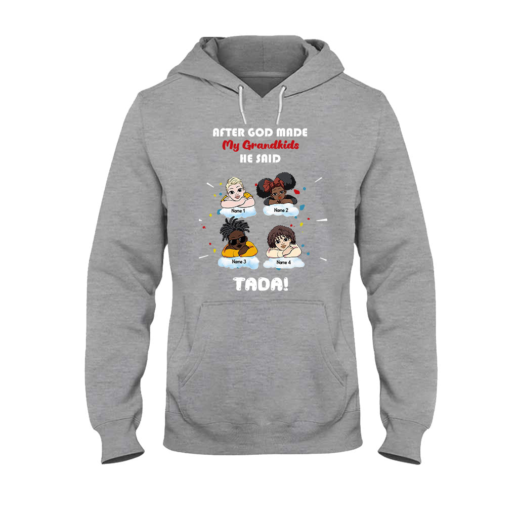 After God Made My Grandkids - Personalized Mother's Day Grandma T-shirt and Hoodie