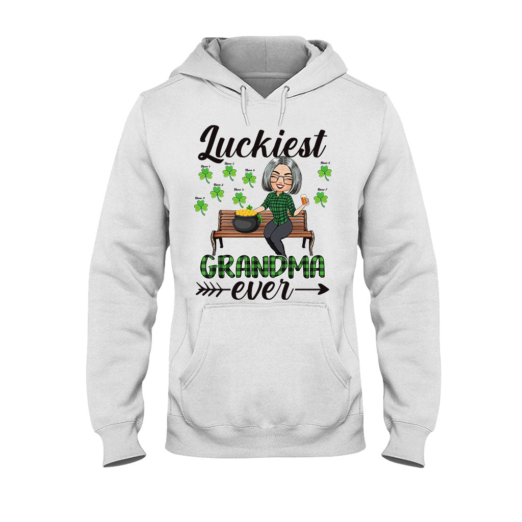 Luckiest Grandma Ever - Personalized St. Patrick's Day Grandma T-shirt and Hoodie