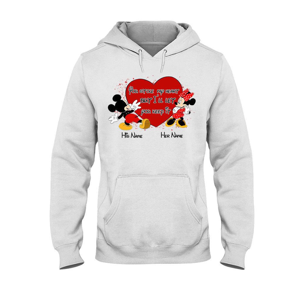 You Stole My Heart But I Will Let You Keep It - Personalized Couple Mouse T-shirt and Hoodie