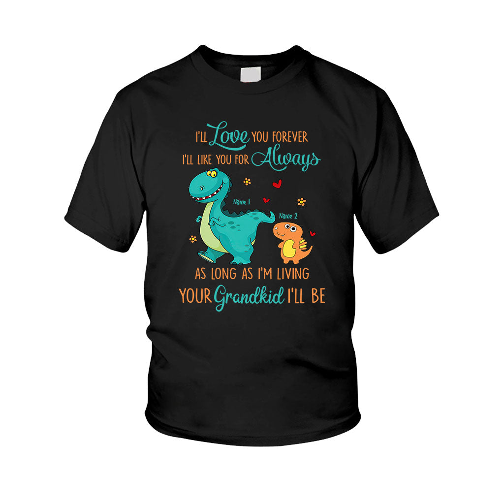 As Long As I'm Living Your Grandkid I'll Be - Personalized Mother's Day Grandma Kid Shirts