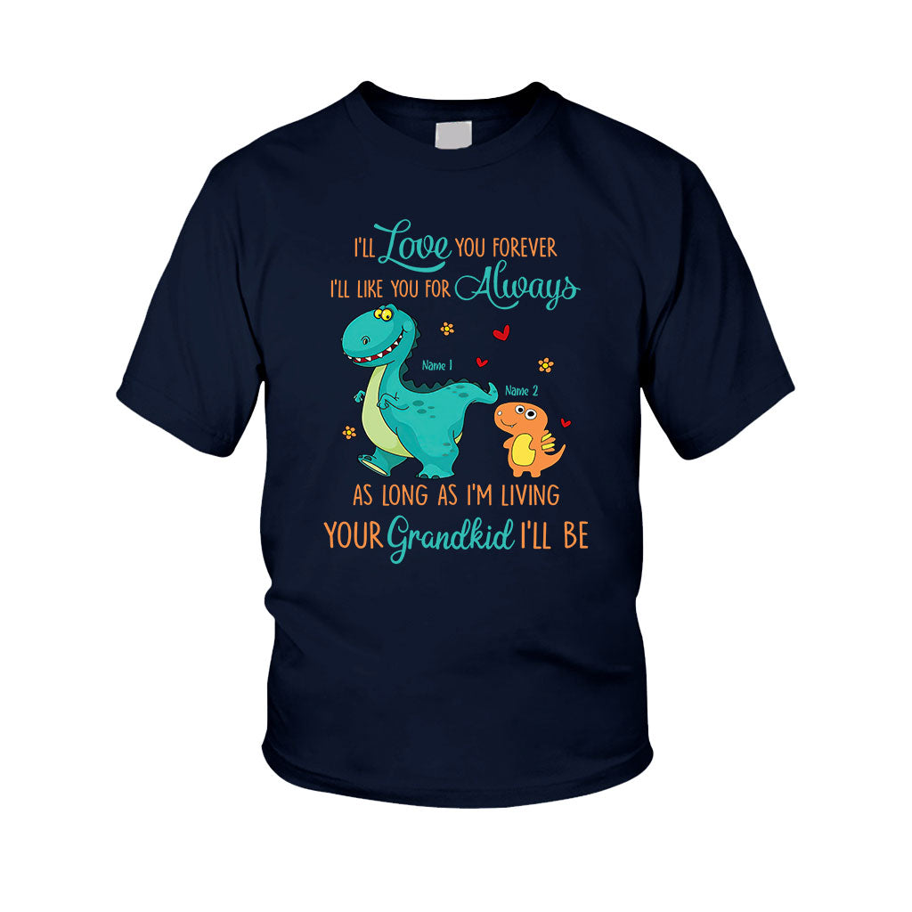 As Long As I'm Living Your Grandkid I'll Be - Personalized Mother's Day Grandma Kid Shirts
