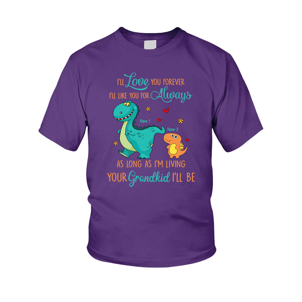As Long As I'm Living Your Grandkid I'll Be - Personalized Mother's Day Grandma Kid Shirts