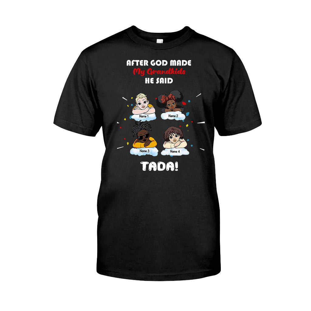 After God Made My Grandkids - Personalized Mother's Day Grandma T-shirt and Hoodie