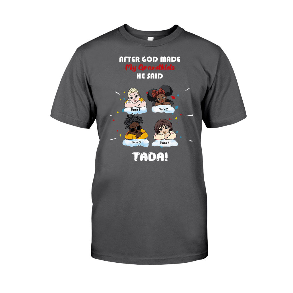 After God Made My Grandkids - Personalized Mother's Day Grandma T-shirt and Hoodie
