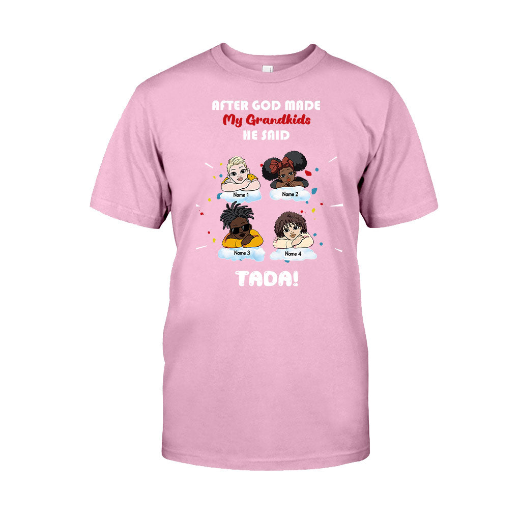 After God Made My Grandkids - Personalized Mother's Day Grandma T-shirt and Hoodie