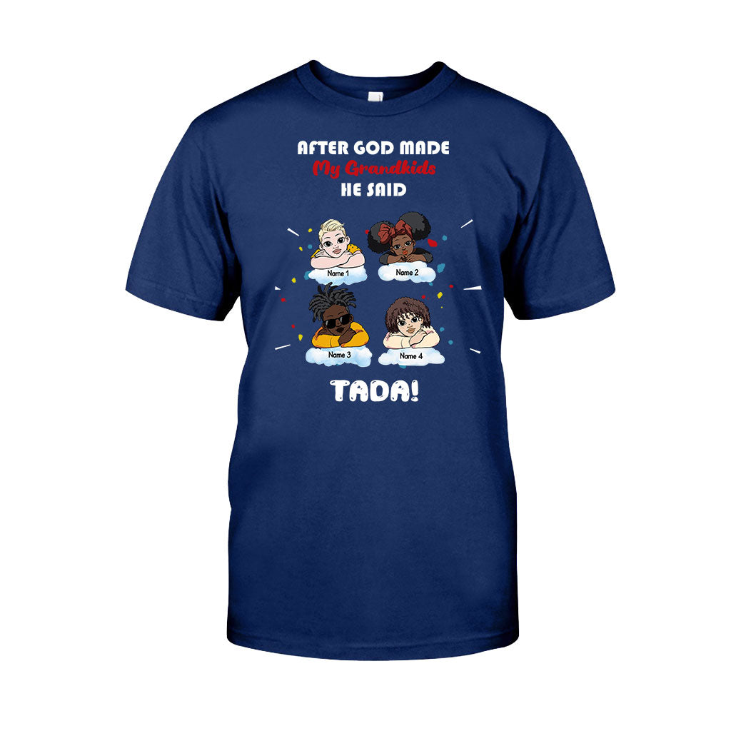 After God Made My Grandkids - Personalized Mother's Day Grandma T-shirt and Hoodie