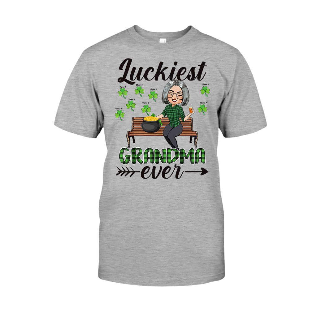 Luckiest Grandma Ever - Personalized St. Patrick's Day Grandma T-shirt and Hoodie