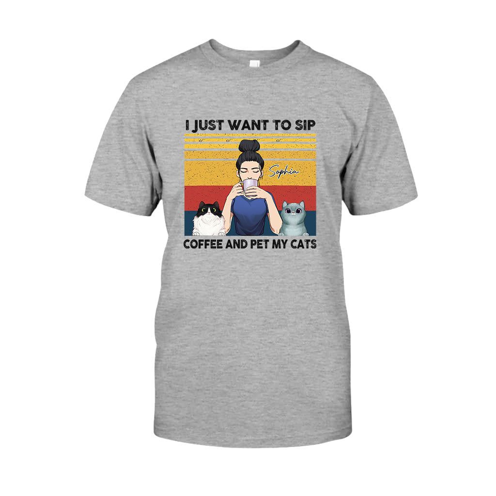 Cat Mom Coffee - Personalized Cat T-shirt and Hoodie